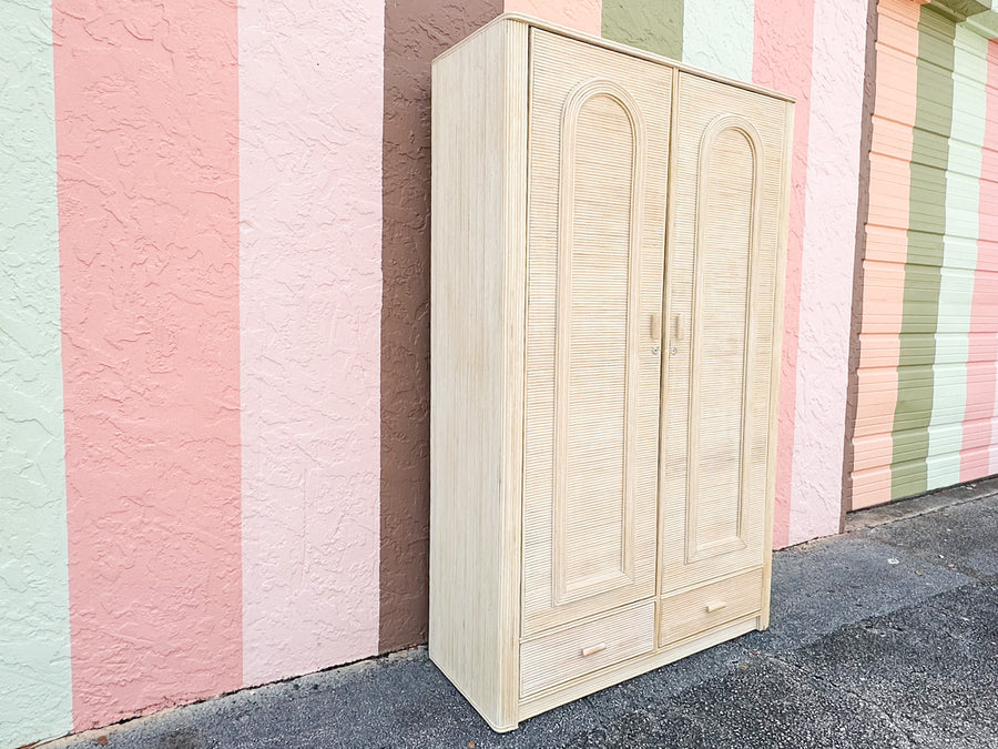 Pencil Reed Rattan Armoire