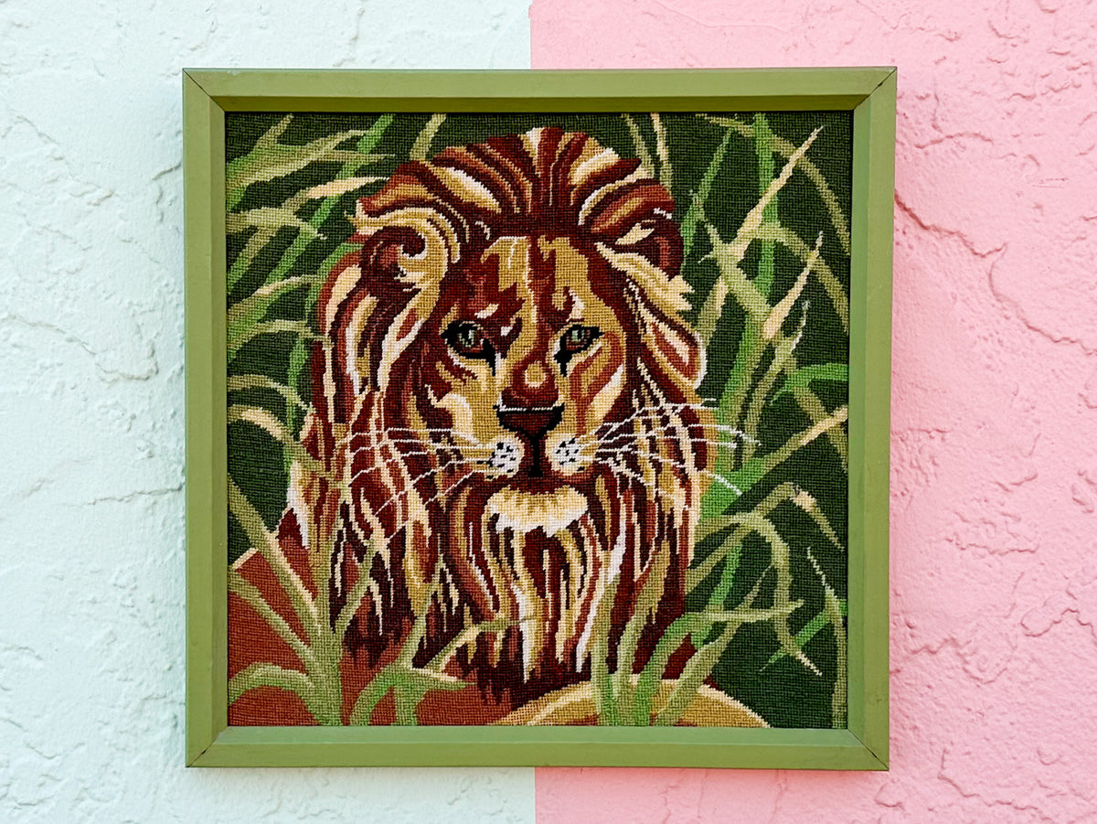 Lion Needlepoint Art
