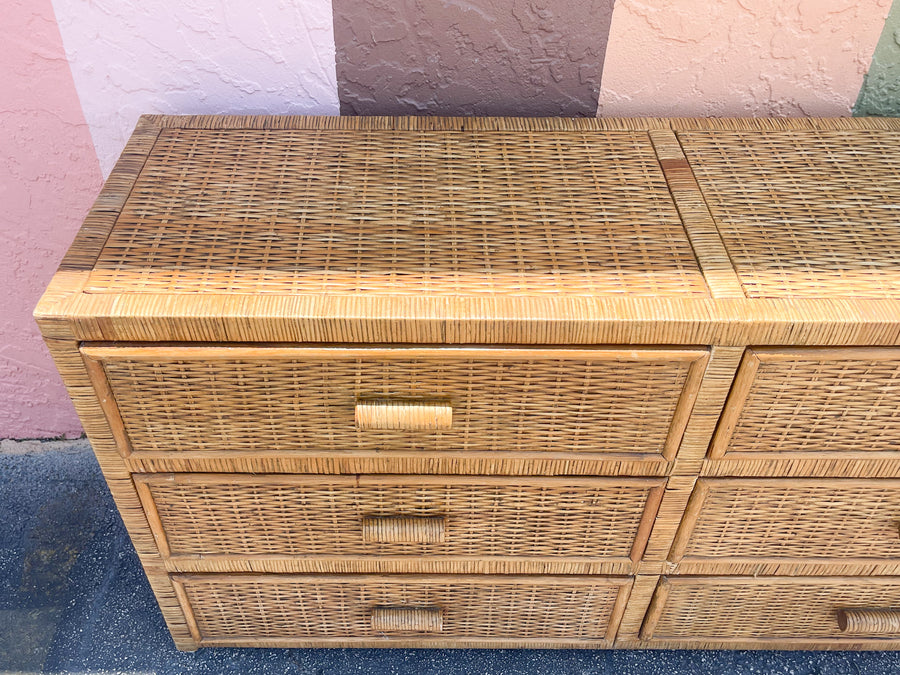 Island Style Rattan Wrapped Dresser