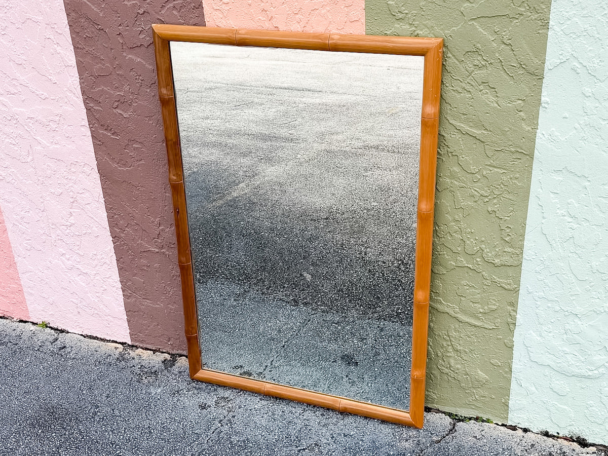 Wood Faux Bamboo Mirror