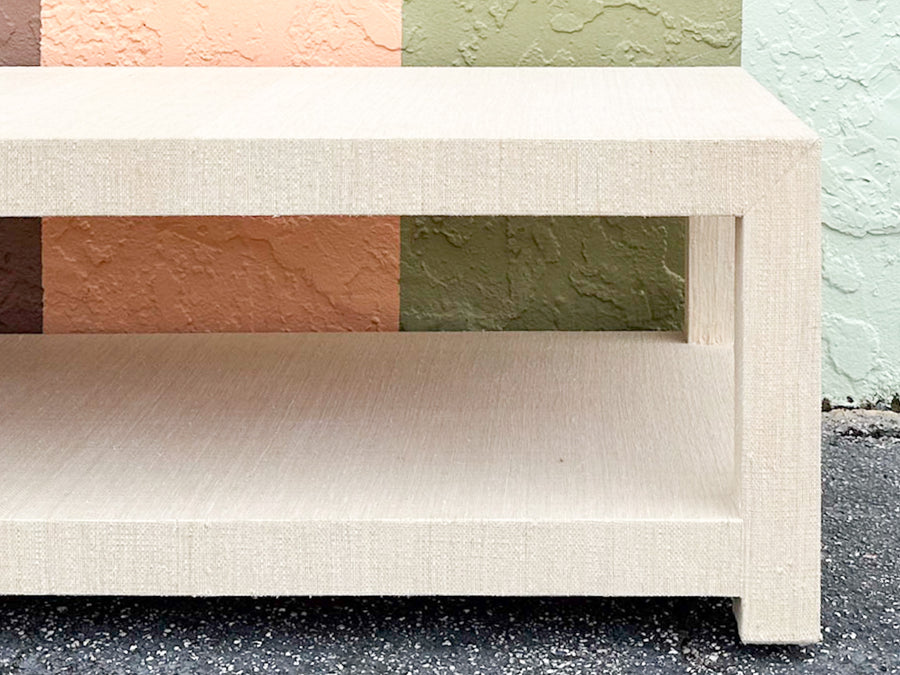 Modern Seagrass Wrapped Coffee Table