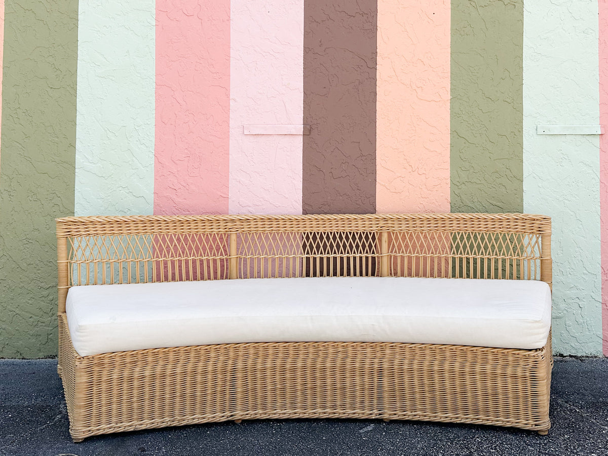 Bielecky Brothers Curved Rattan Sofa