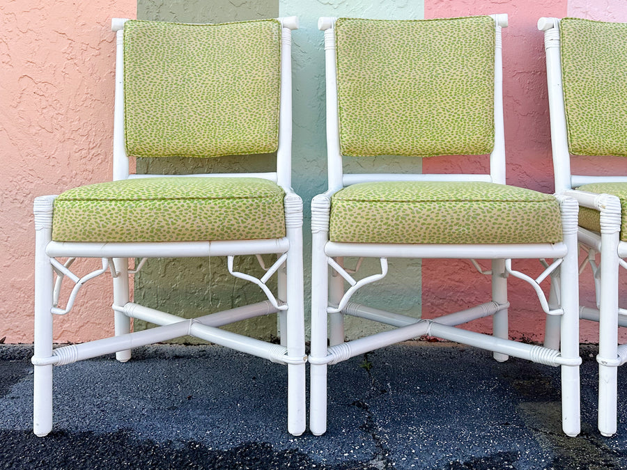 Set of Eight Ficks Reed Rattan Dining Chairs