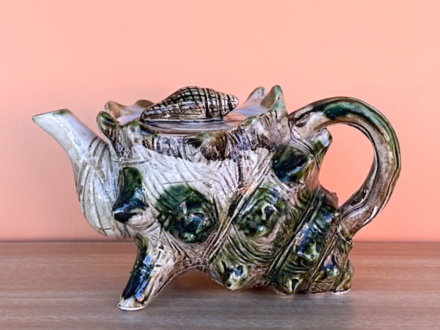Old Florida Conch Teapot, Creamer, and Sugar Set