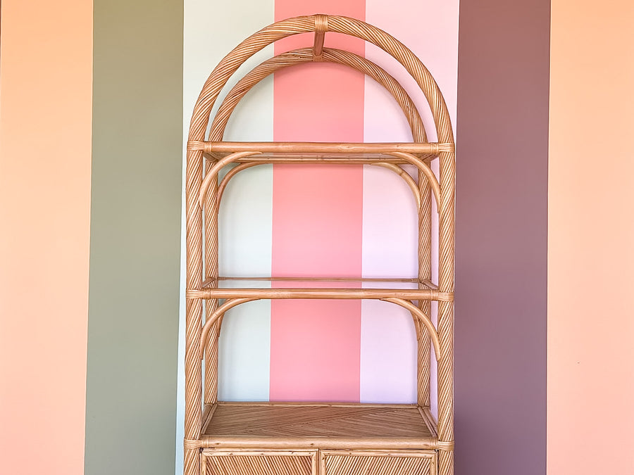 Pencil Reed Rattan Etagere