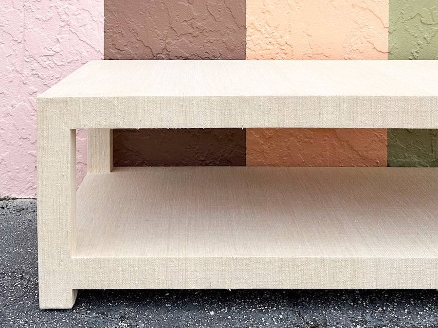 Modern Seagrass Wrapped Coffee Table