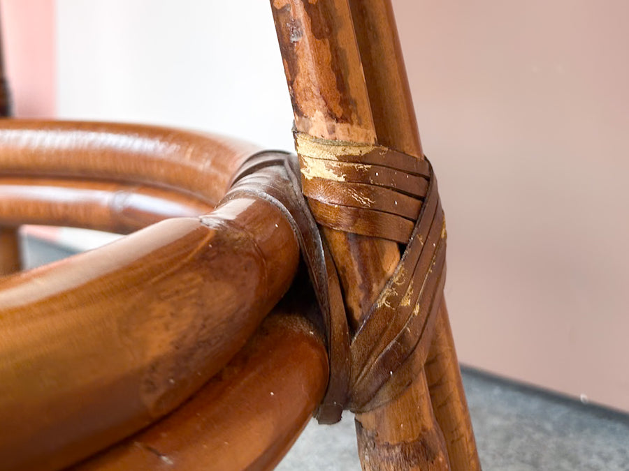 Set of Three Rattan Swivel Counter Stools