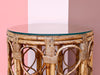 Tortoiseshell Rattan Drum Side Table