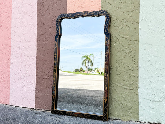 Black Chinoiserie Pagoda Mirror