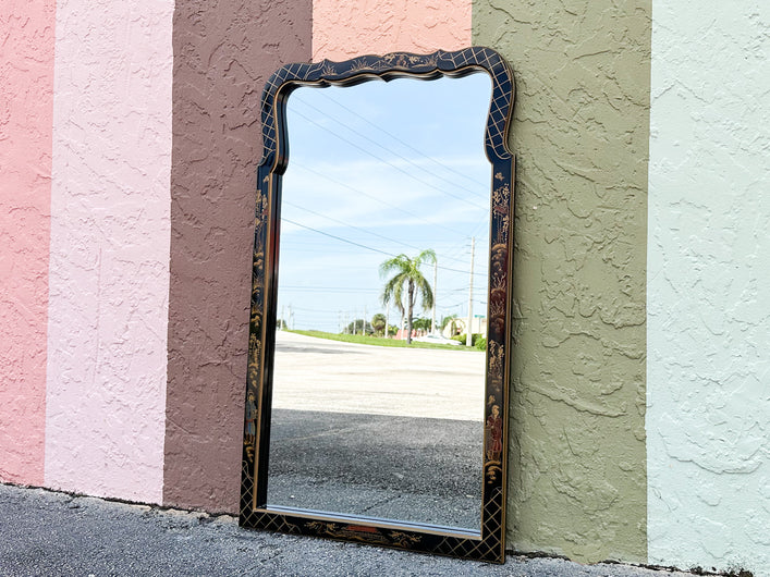 Black Chinoiserie Pagoda Mirror