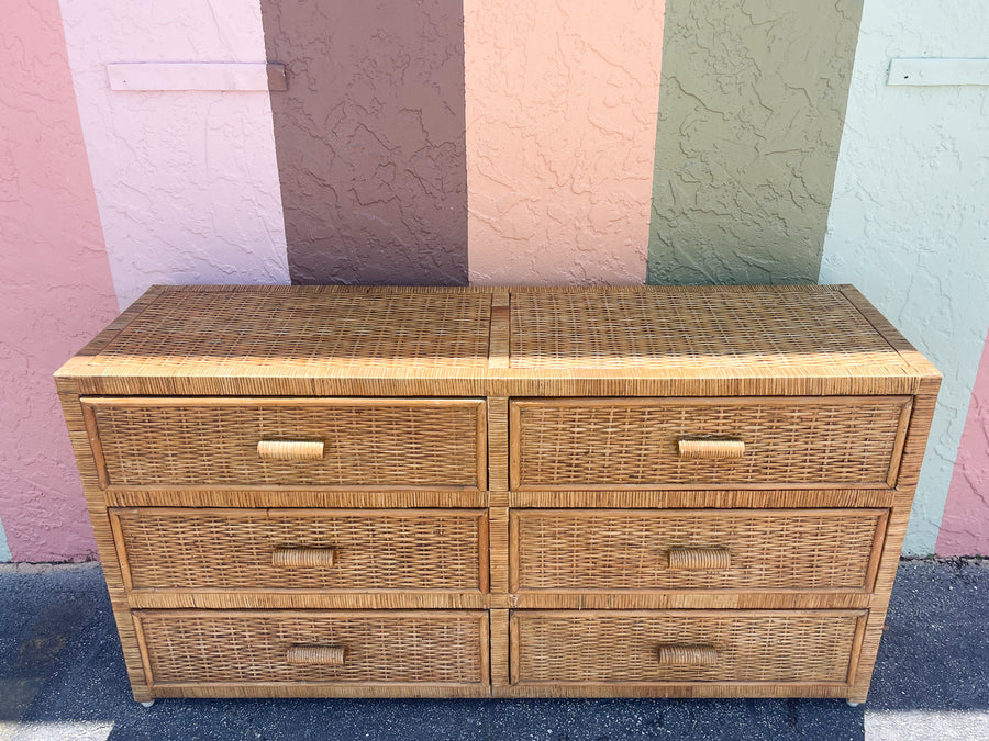 Island Style Rattan Wrapped Dresser