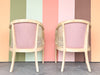 Pair of Faux Bamboo Cane Barrel Chairs