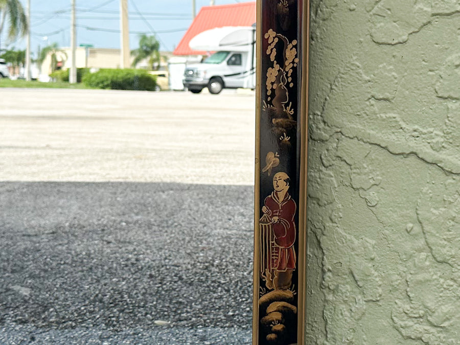 Black Chinoiserie Pagoda Mirror