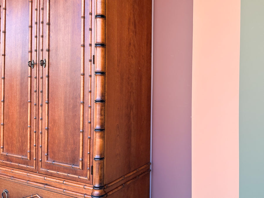 Handsome Faux Bamboo Armoire