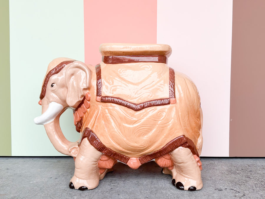 Sweet Sherbet Ceramic Elephant Garden Seat