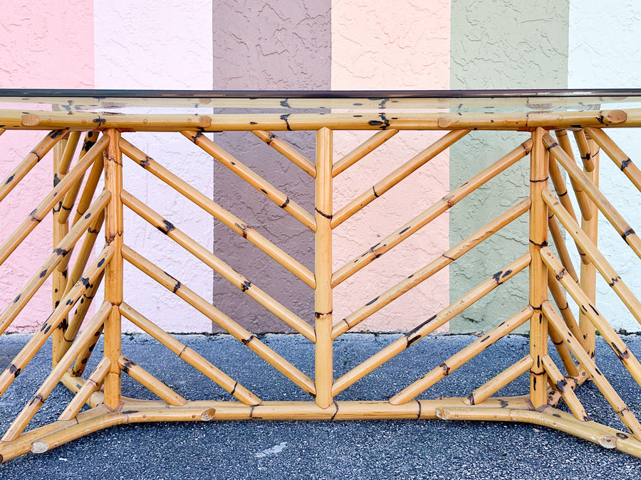 Old Florida Rattan Dining Table