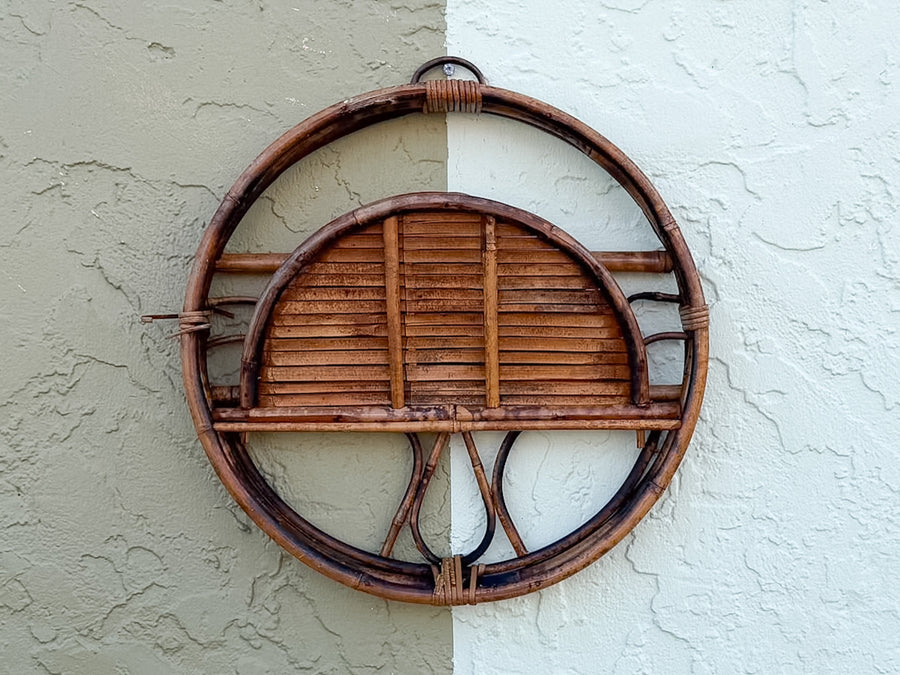 Round Bamboo Wall Shelf