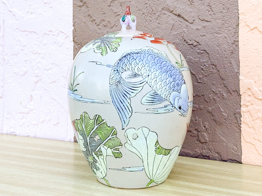 Chinoiserie Chic Koi Fish Jar