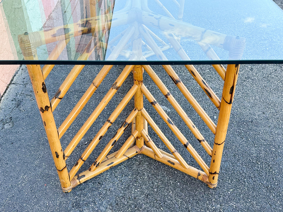 Old Florida Rattan Dining Table