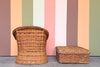Braided Rattan Chair and Ottoman