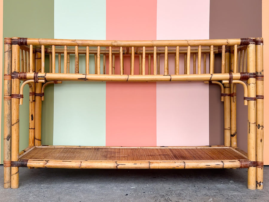 Old Florida Rattan Console