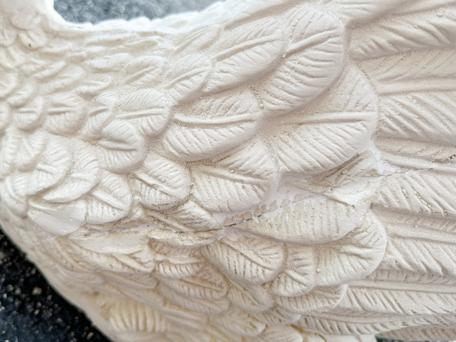 Pair of Plaster Swan Garden Seats