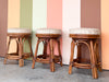 Set of Three Rattan Swivel Counter Stools