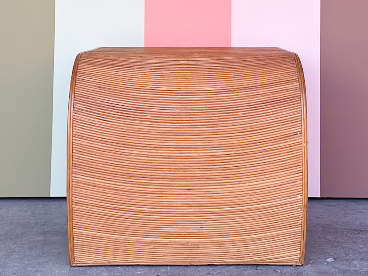 Gabriella Crespi Style Pencil Reed Side Table