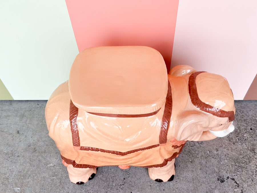 Sweet Sherbet Ceramic Elephant Garden Seat