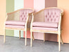 Pair of Faux Bamboo Cane Barrel Chairs