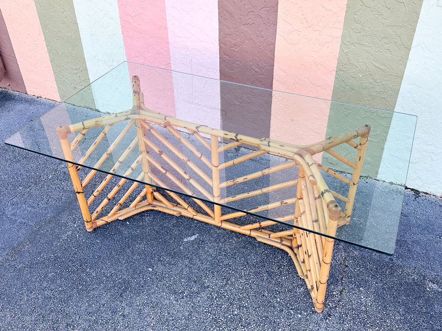 Old Florida Rattan Dining Table