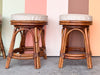 Set of Three Rattan Swivel Counter Stools