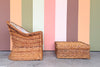 Braided Rattan Chair and Ottoman