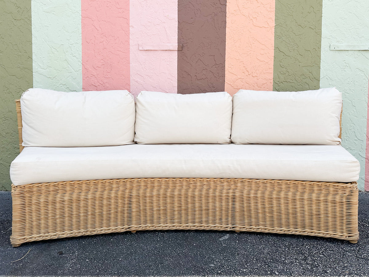 Bielecky Brothers Curved Rattan Sofa