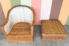 Braided Rattan Chair and Ottoman