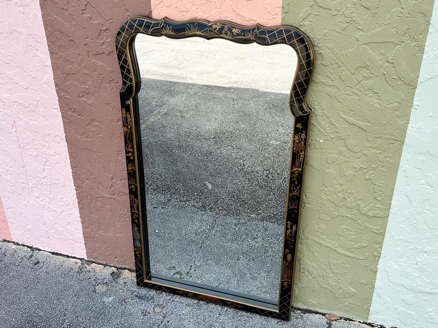 Black Chinoiserie Pagoda Mirror
