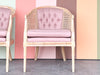 Pair of Faux Bamboo Cane Barrel Chairs