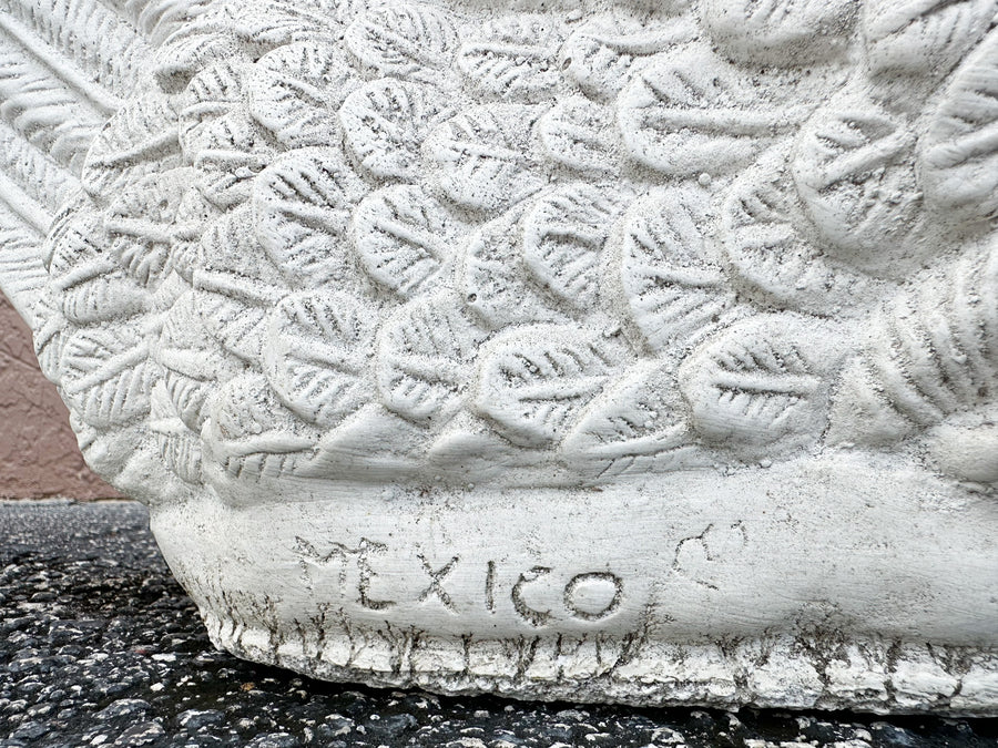 Pair of Plaster Swan Garden Seats