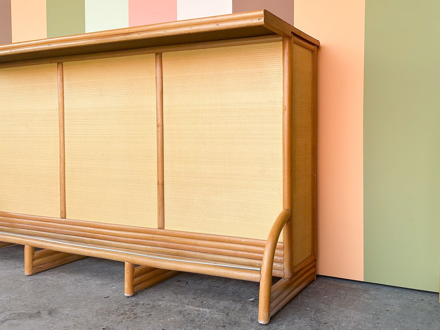 Seagrass and Rattan Bar with Stools