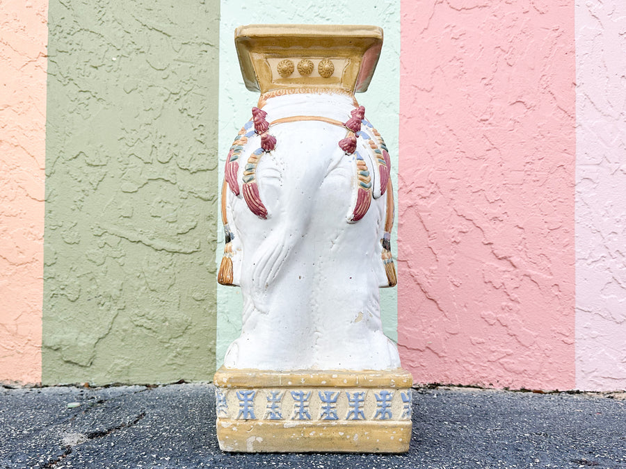 Colorful Terracotta Elephant Garden Seat