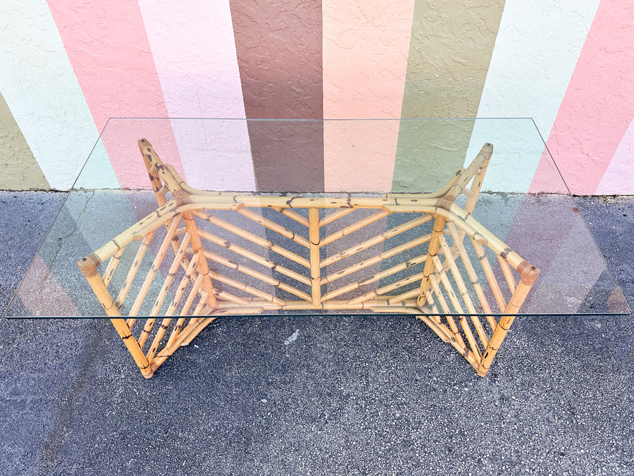 Old Florida Rattan Dining Table