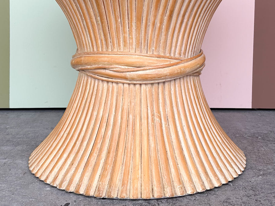 McGuire Sheaf of Wheat Rattan Side Table