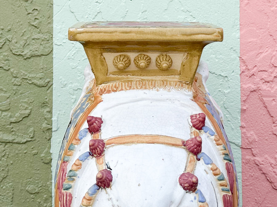 Colorful Terracotta Elephant Garden Seat