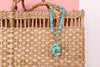 Palm Beach Regency's Aqua Amazonite Gemstone and Shell Bag Charm