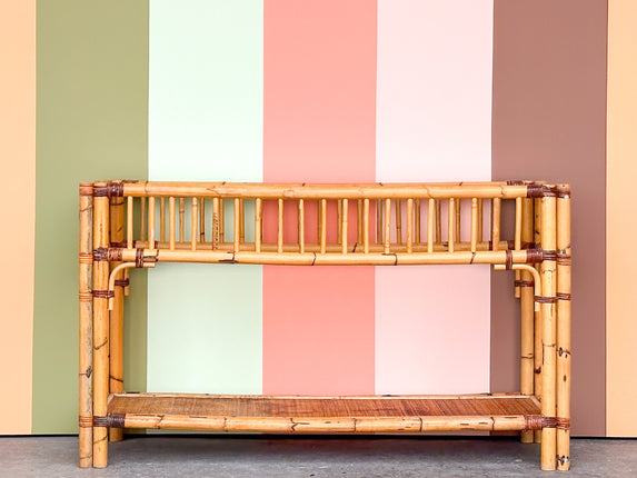 Old Florida Rattan Console