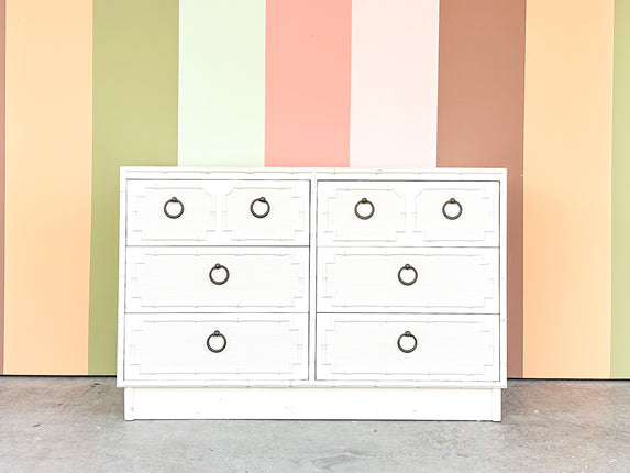 Palm Beach Style Faux Bamboo Double Dresser