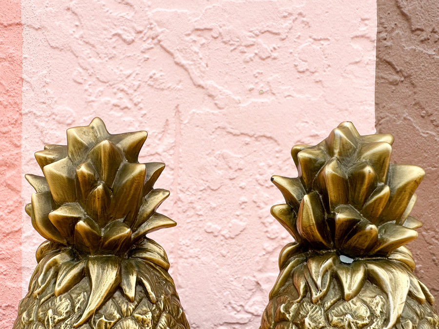 Pair of Brass Pineapple Bookends