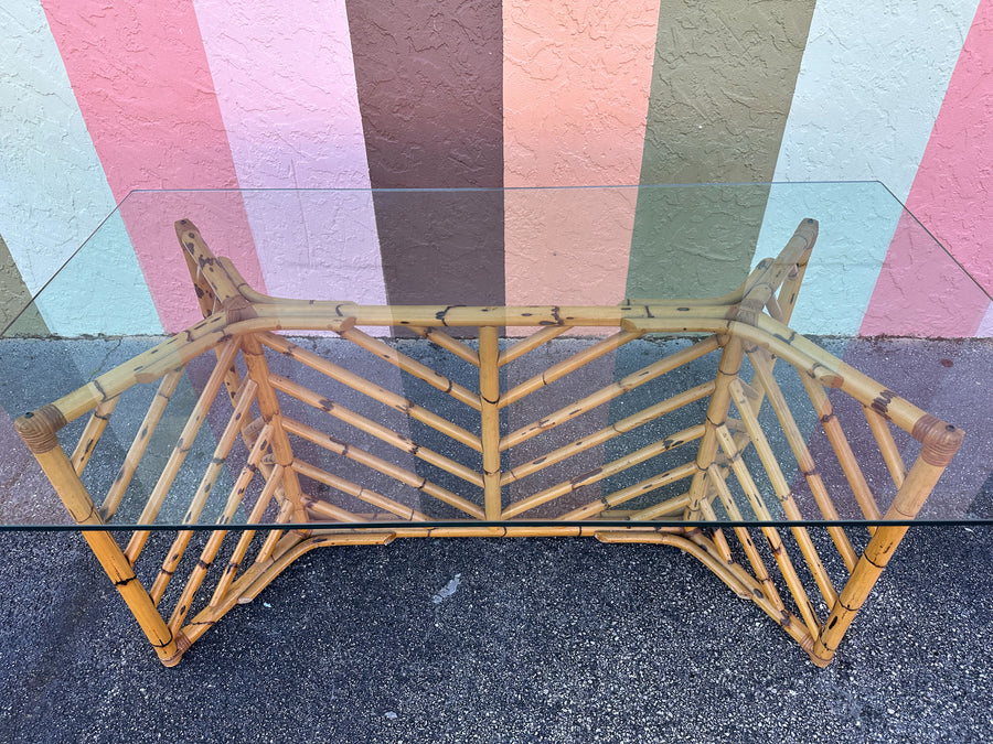 Old Florida Rattan Dining Table