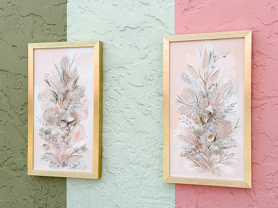 Pair of Natural Seashell Signed Original Art