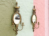 Pair of Brass Mirrored Wall Sconces